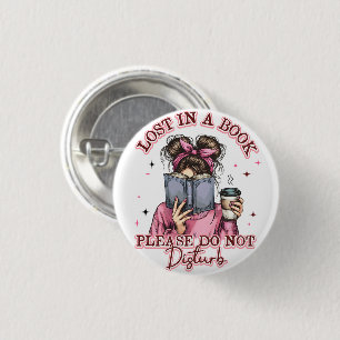 Lost In a Book....  1 Inch Round Button