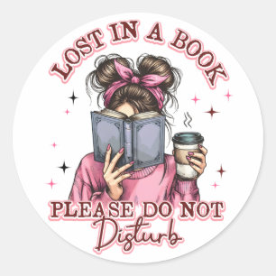 Lost In a Book....  Classic Round Sticker