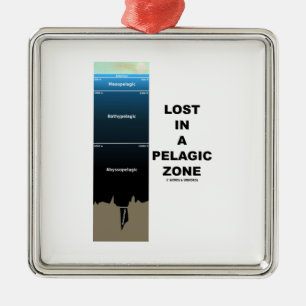 Lost In A Pelagic Zone (Oceanography Humour) Metal Ornament
