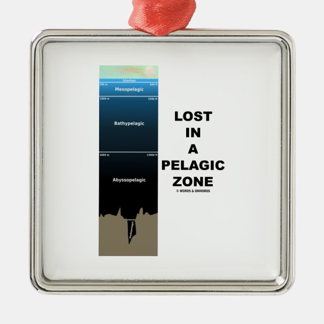 Lost In A Pelagic Zone (Oceanography Humour) Metal Ornament (Front)