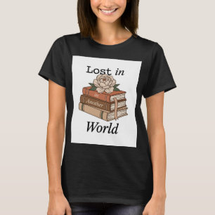 Lost in Another World Stack of Books T-Shirt