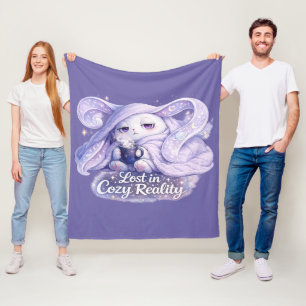 Lost in Cozy Reality Fluffy Bunny Fleece Blanket