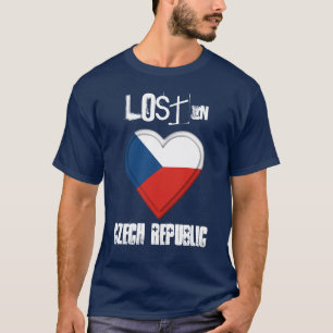 Lost in Czech Republic  flag Heart T-Shirt
