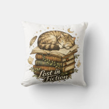 Lost in Fiction Reading Cat Book Lover