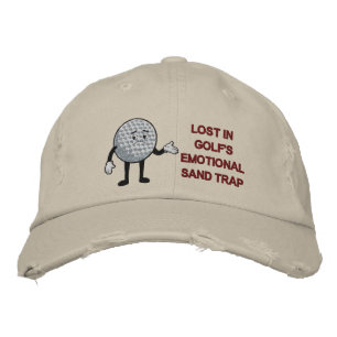 Lost In Golf’s Emotional Sand Trap Funny Golf Embroidered Hat