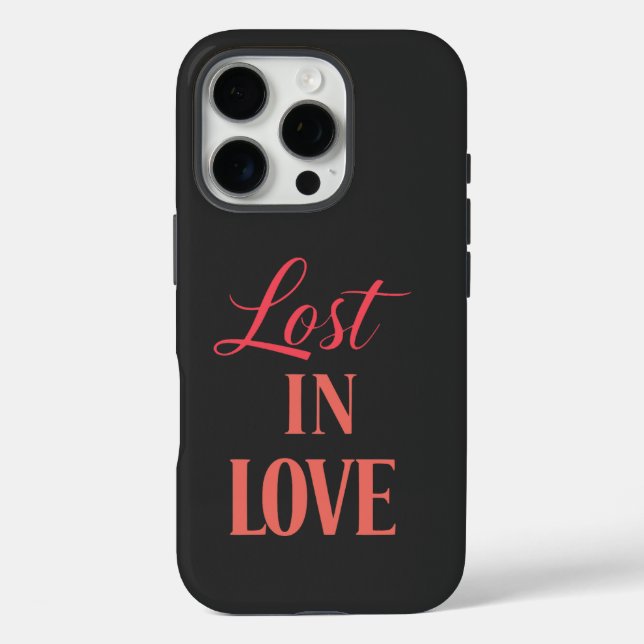 Lost in Love Romantic Typography Case-Mate iPhone Case (Back)