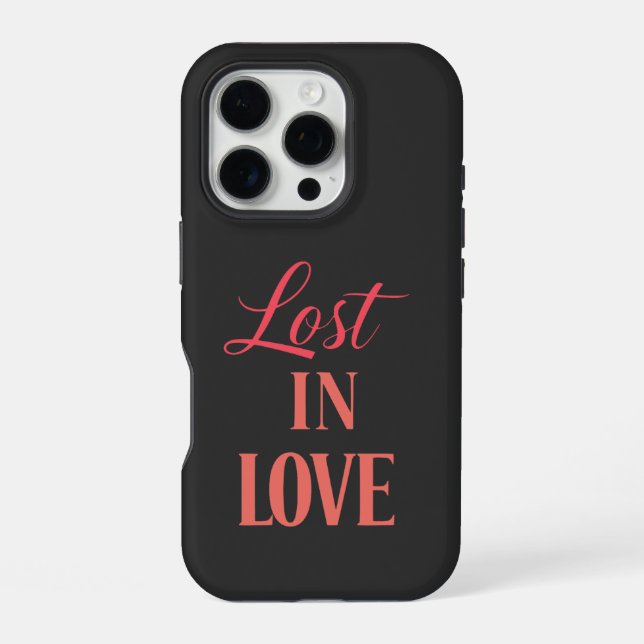 Lost in Love Romantic Typography iPhone Case (Back)