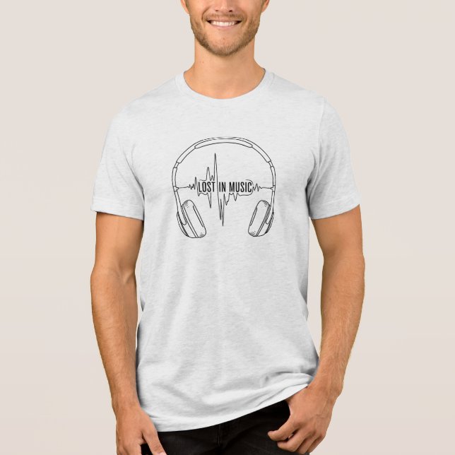 Lost in Music Headphones & Heartbeat Tri-Blend Shirt (Front)