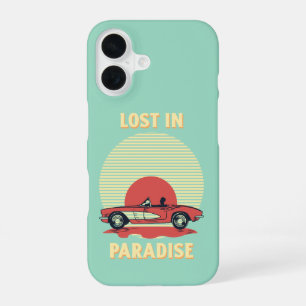 Lost in Paradise – Retro Convertible Sunset Summer iPhone 16 Case