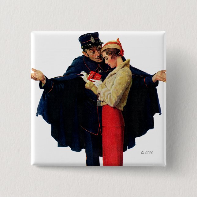 Lost in Paris 2 Inch Square Button (Front)