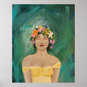 "Lost in Serenity" Female Portrait Art Poster