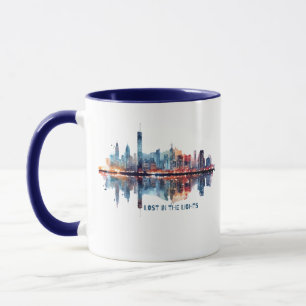 Lost in the Lights - Watercolor City Skyline  Mug