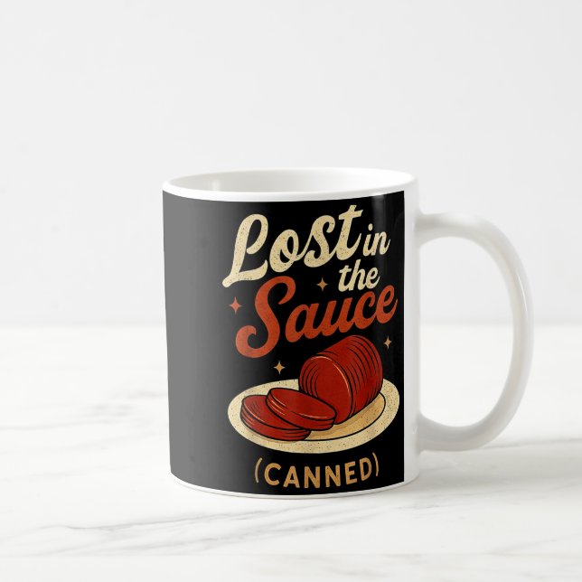 Lost In The Sauce Canned Funny Thanksgiving Food P Coffee Mug (Right)