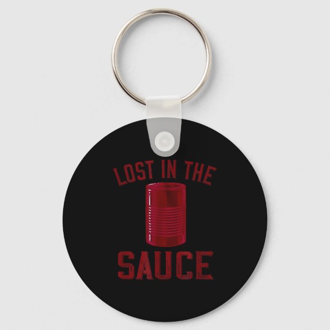 Lost In The Sauce Funny Cranberry Sauce Thanksgivi Keychain (Front)