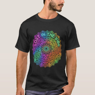 Lost in the Vibe Rainbow Neon Mandala Graphic T-Shirt