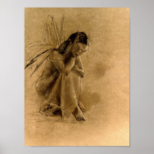 lost in thought   (brown paper version) poster