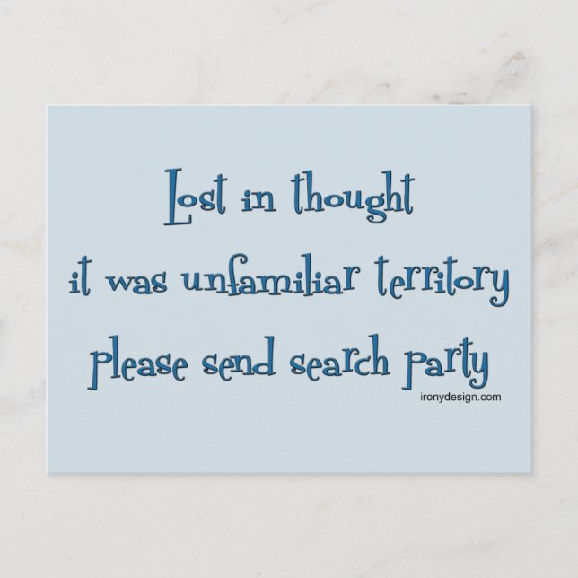 Lost in thought postcard (Front)