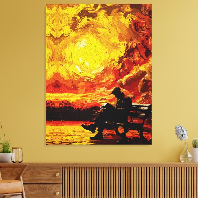 Lost in Thought – Surreal Sunset Reflection Canvas Print (Insitu(LivingRoom))