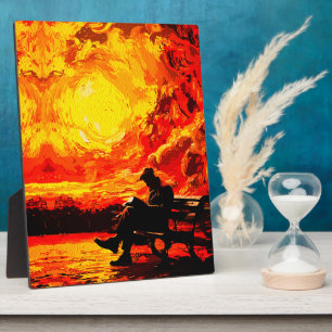 Lost in Thought – Surreal Sunset Reflection Plaque