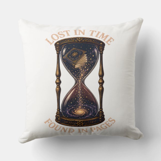 Lost In Time Found In Pages Throw Pillow (Back)