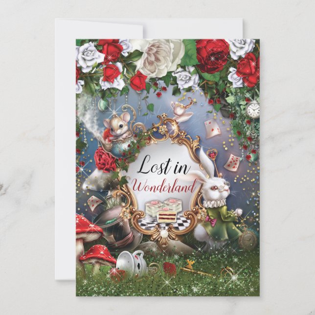 Lost in Wonderland Party Invitation (Front)
