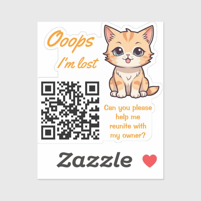 Lost Item Return QR Sticker Fully Customizable (Sheet)