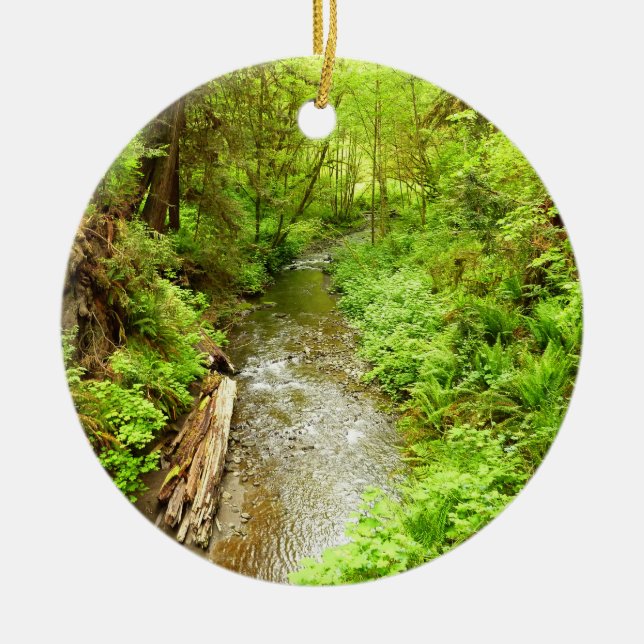 Lost Man Creek II at Redwood National Park Ceramic Ornament (Front)