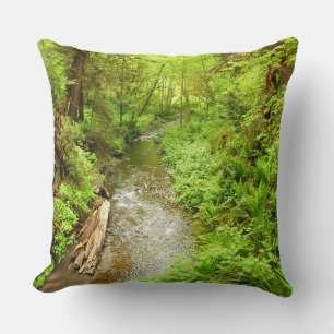 Lost Man Creek II at Redwood National Park Throw Pillow