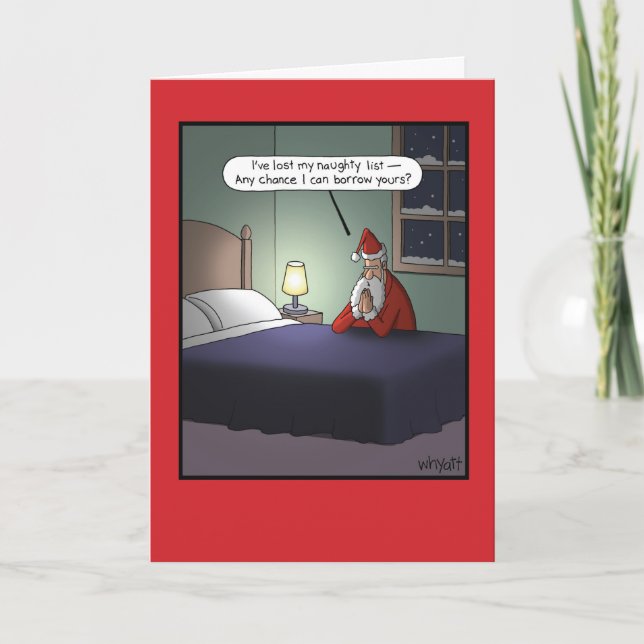 Lost Naughty List Christmas Humour Card (Front)