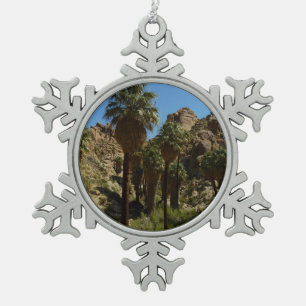 Lost Palms Oasis I at Joshua Tree National Park Snowflake Pewter Christmas Ornament