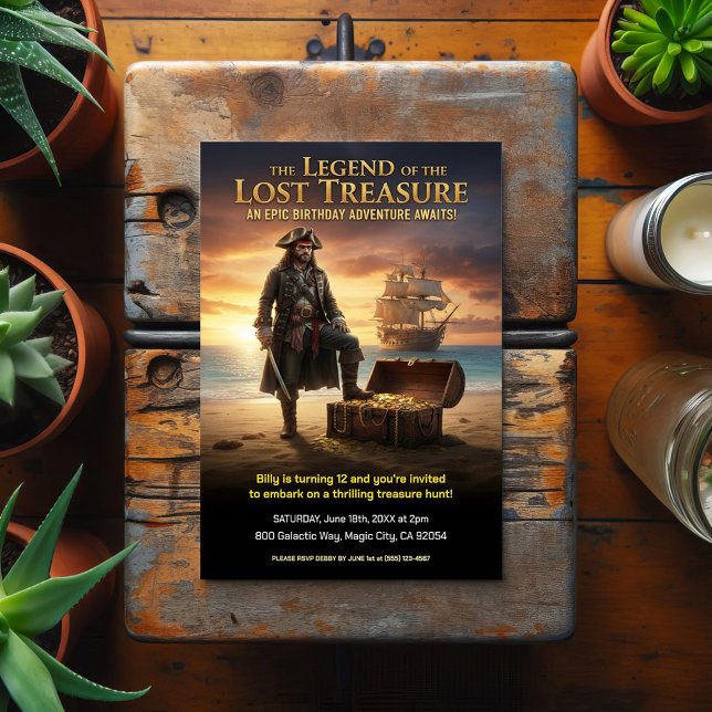 Lost  Pirate Treasure Birthday Party Postcard (Creator Uploaded)