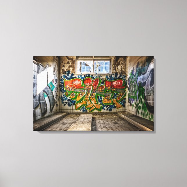 Lost Places Abandoned Buildings Street Art Canvas Print (Front)