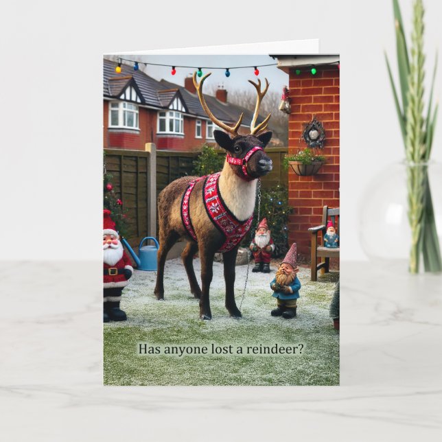 Lost Reindeer Christmas Greeting Card 2024 (Front)