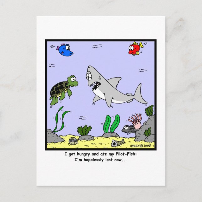 Lost: Shark Cartoon Postcard (Front)