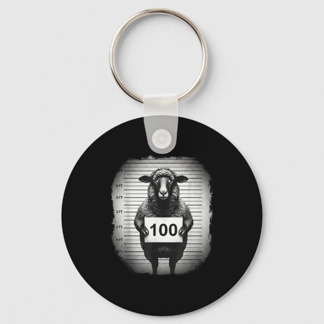 Lost Sheep And Found Wanted Mugshot Christian Men  Keychain (Front)