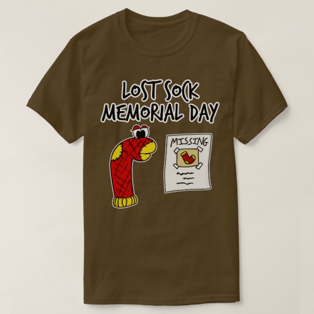 Lost Sock Memorial Day Funny Doodle T-Shirt (Design Front)