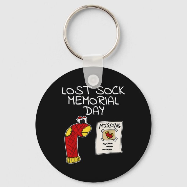 Lost Sock Memorial Day Funny  Keychain (Front)