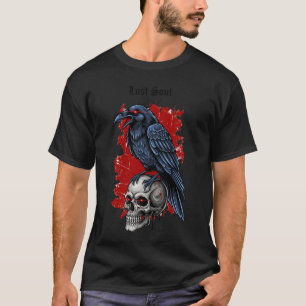 Lost Soul Skull and Raven Gothic Artwork   Dark Fa T-Shirt