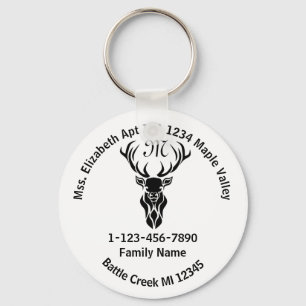 Lost Stag Monogram Family Home Address Keychain