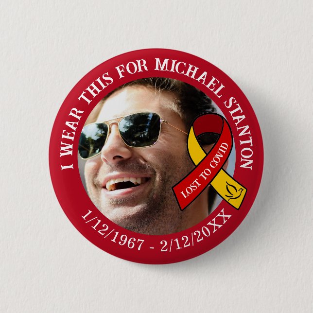 Lost to Covid | Memorial Personalized 2 Inch Round Button (Front)
