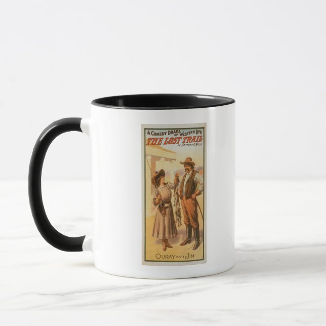 Lost Trail Comedy - Woman Fishing Western Mug (Left)