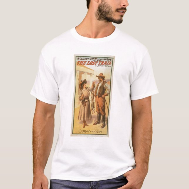 Lost Trail Comedy - Woman Fishing Western T-Shirt (Front)