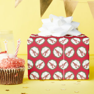 Losters and Holly Boughs Wrapping Paper