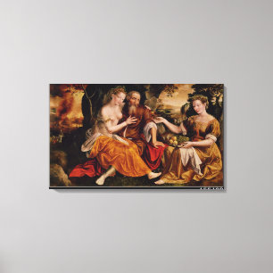 Lot and his Daughters, c.1565 Canvas Print