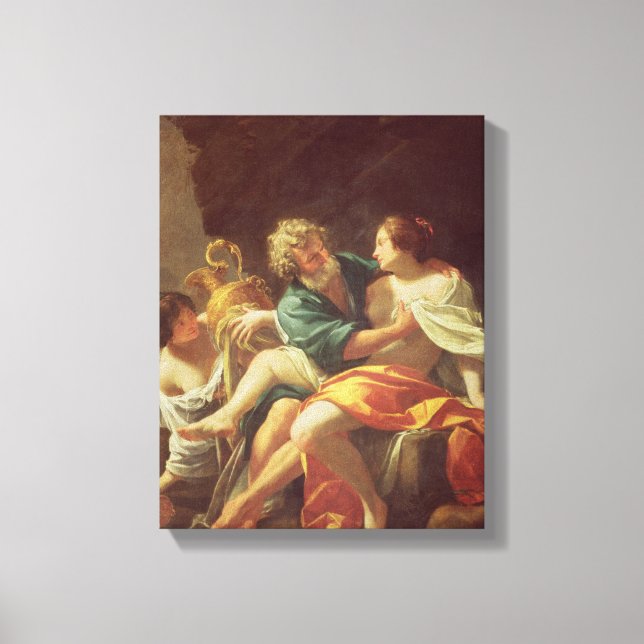 Lot and his Daughters, c.1630 (oil on canvas) Canvas Print (Front)