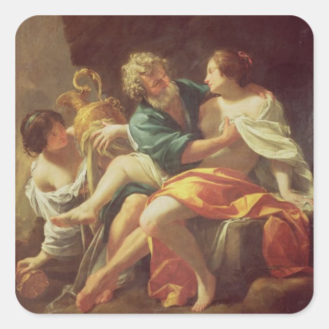 Lot and his Daughters, c.1630 (oil on canvas) Square Sticker (Front)