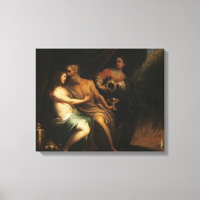 Lot and his Daughters (oil on canvas) 3 Canvas Print (Front)