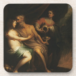 Lot and his Daughters (oil on canvas) 3 Coaster