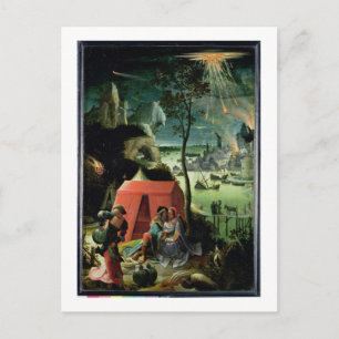 Lot and his Daughters (oil on panel) Postcard