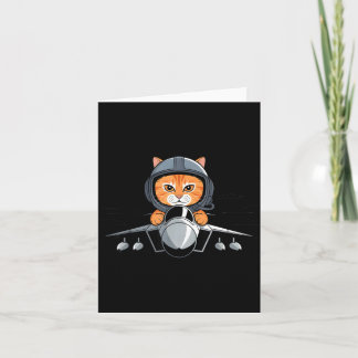 Lot Cat Fighter Jet Funny Aviation Kitty Design  Card